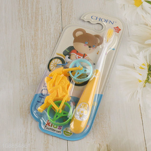 New Product Manual Plastic Children's Toothbrush with Toy