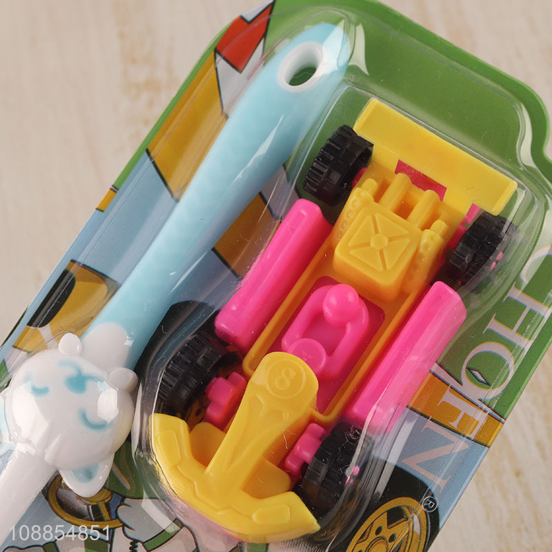 Good Quality Cute Plastic Children's Toothbrush with Toy