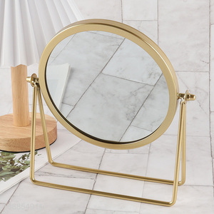 Wholesale desktop makeup mirror single sided rotatable metal vanity mirror