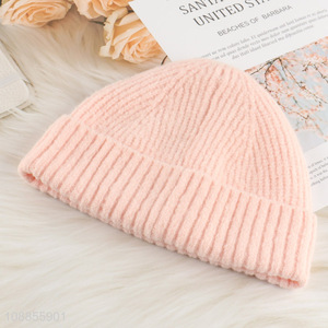 New product winter knitted cuffed beanie cap for women men