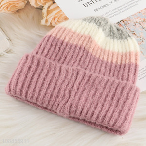 Wholesale winter windproof knitted beanie hat for men women