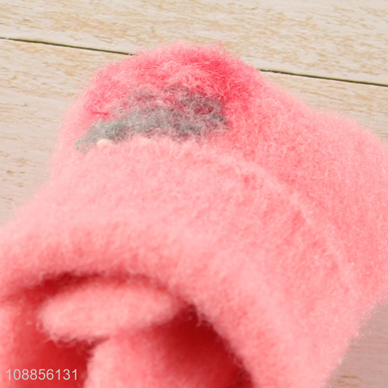 Hot sale winter warm knitted gloves strawberry gloves for kids