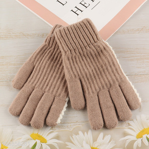 Hot sale winter warm knitted driving running gloves for men women