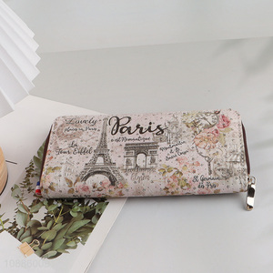 Top products long style fashionable women zipper wallet