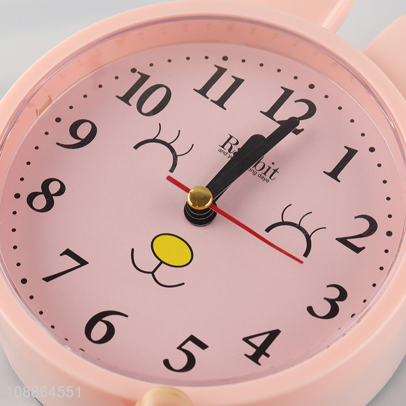 Good quality rabbit cartoon students alarm clock desk clock