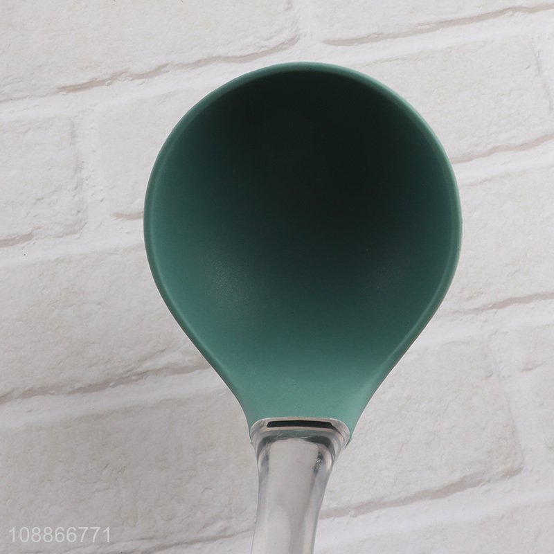 High quality heat resistant silicone serving ladle with comfort grip
