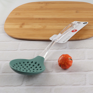 Hot selling durable silicone skimmer spoon with clear plastic handle
