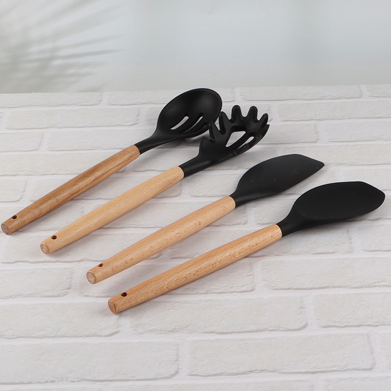 Factory price 12-piece silicone kitchen utensils set non-stick cookware