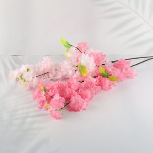 Good selling pink <em>artificial</em> peach blossom <em>flower</em> fake <em>flower</em>