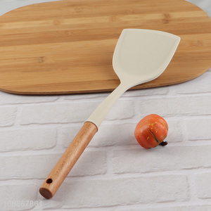 Online wholesale Chinese wok spatula cooking turner with wooden handle