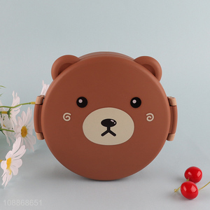 Best sale cartoon bear shaped children lunch box with spoon fork