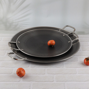 Wholesale stainless steel non-stick coating roasting pan outdoor grilling pan