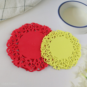 Good sale multicolor flower shape heat pad place mat