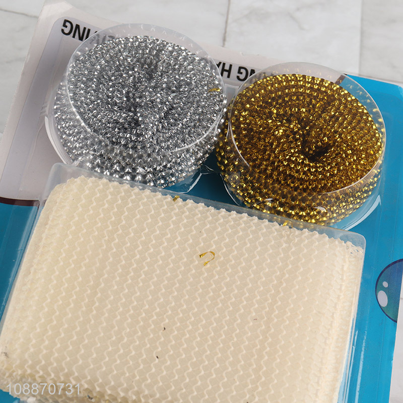 Low price kitchen cleaning ball stainless steel scourer kit