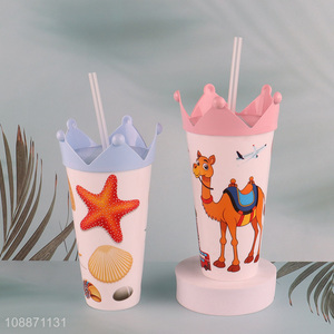 High quality plastic drinking cup straw water cup