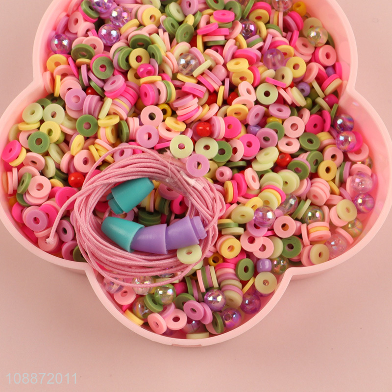 High quality pop beads diy jewelry bracelet making kit with flower shaped storage case