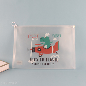 Hot items school office cartoon portable file bag with zipper