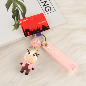 Best selling cartoon cow decorative portable keychain wholesale