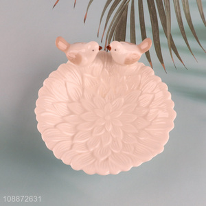 Most popular ceramic bathroom accessories birds soap holder soap plate