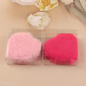 High quality fluffy double sided makeup mirror foldable compact mirror
