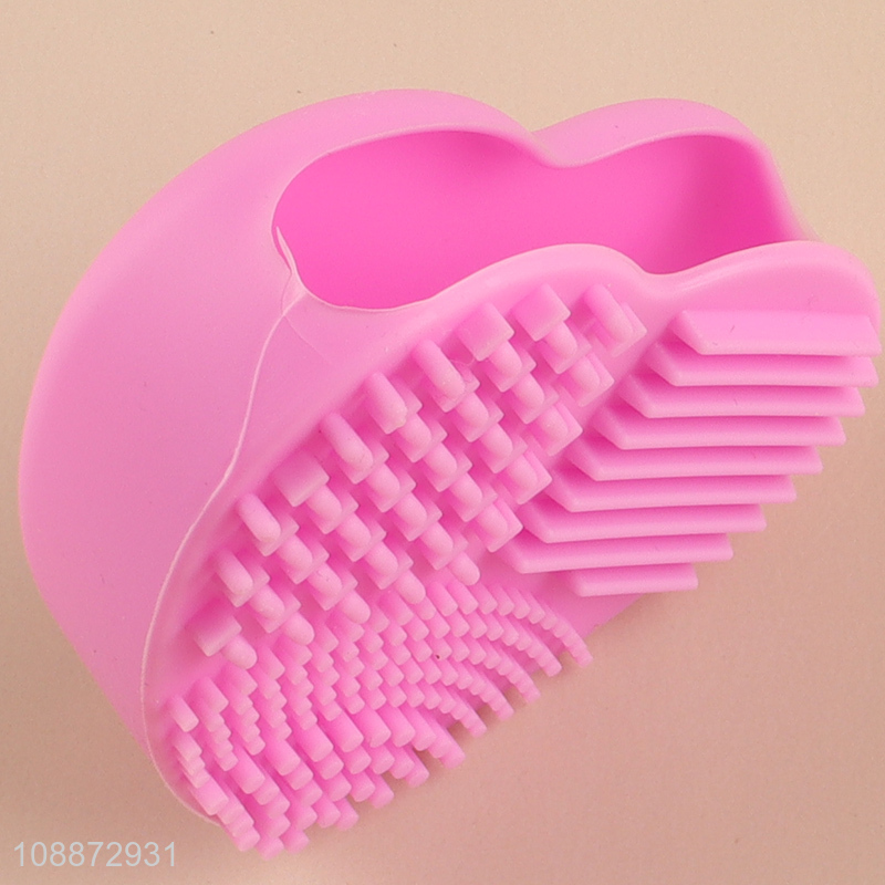 Wholesale makeup brush cleaner heart shape silicone cosmetic cleaning tool