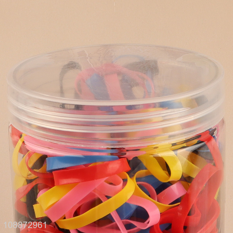 Online wholesale rubber hair bands elastic hair ties with plastic box