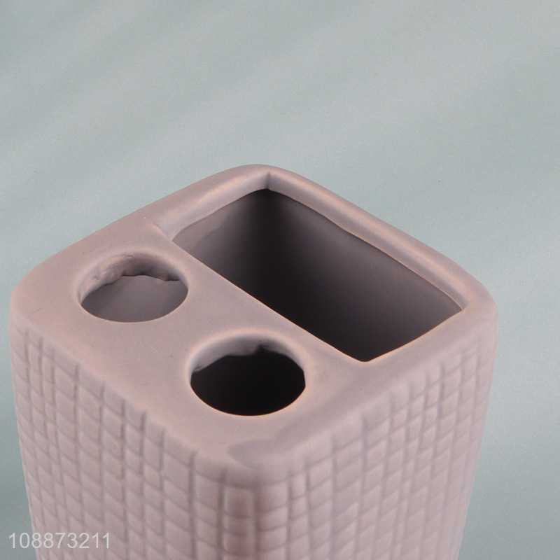 Good quality 3 slots ceramic toothbrush holder toothpaste organizers