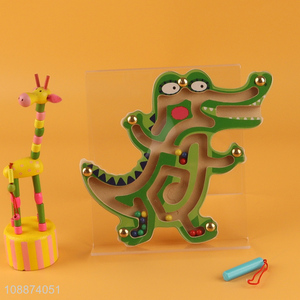 China imports wooden magnetic maze puzzle crocodile shape maze toys