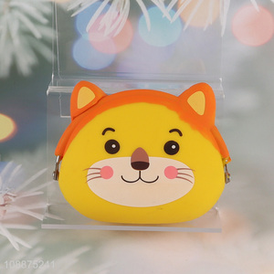Wholesale cartoon animal silicone coin pouch purse for kids boys girls