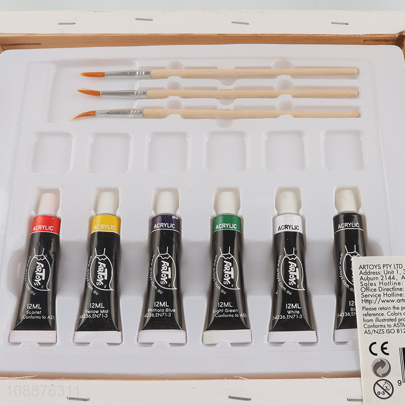 Wholesale DIY Oil Painting Set with Canvas Board, Paintbrushes & Acrylic Paints