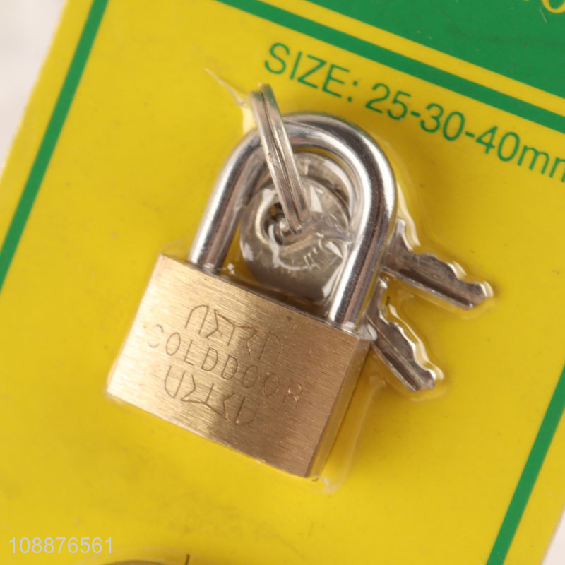 Yiwu market 3pcs brass padlock security padlock for sale