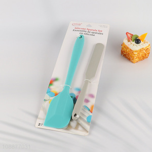 Top selling 2pcs silicone spatula set butter cheese spatula