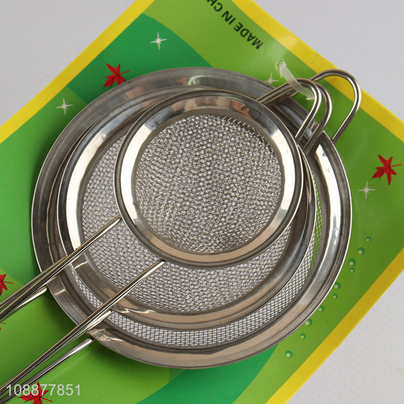 Latest products 3pcs stainless steel kitchen strainer set