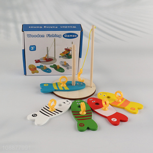 Low price children wooden fishing games fishing toys