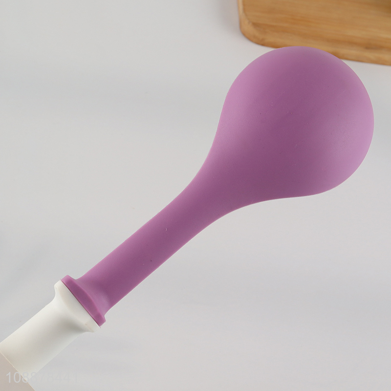 Hot selling long handle silicone soup ladle for kitchen utensils