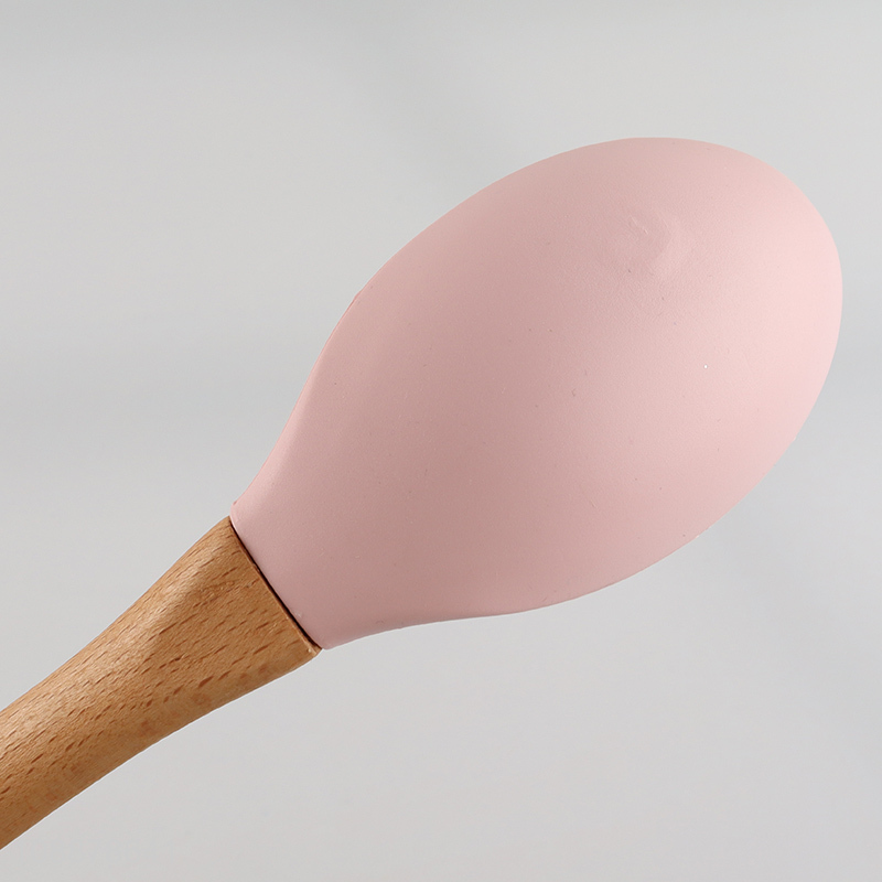 Top quality silicone soup ladle with wooden handle