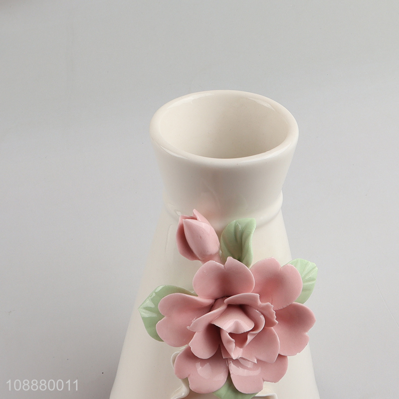 China Imports Floral Design Ceramic Vase for Tabletop & Shelf Decor