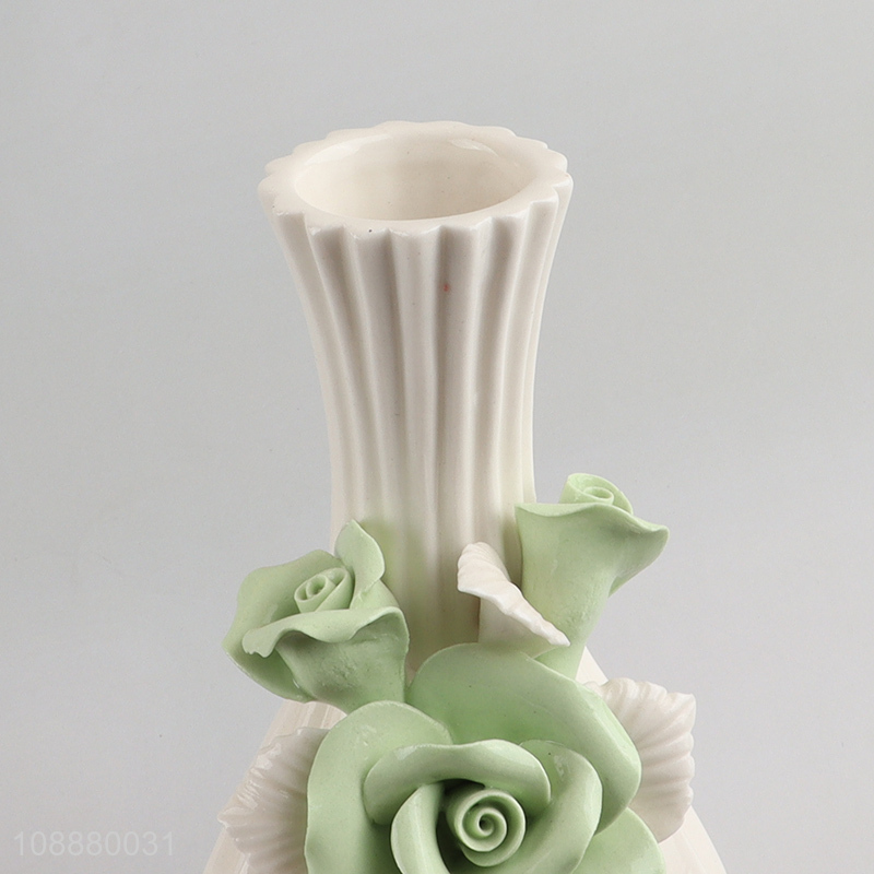 Wholesale Floral Design Ceramic Vase for Mantel Entryway Shelf Decor