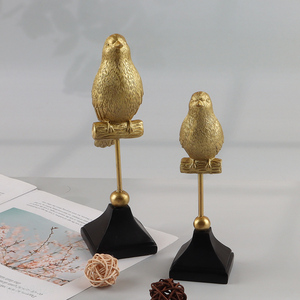 New Product Gold Bird Statue Animal Sculpture for Home Decoration