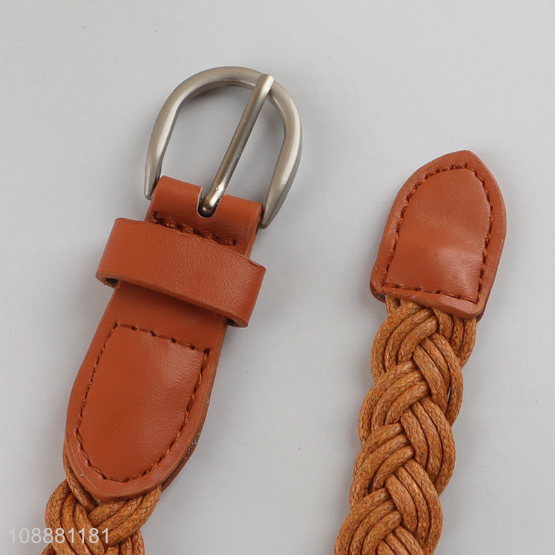 Factory supply women's braided belt thin hand-woven belt for dress