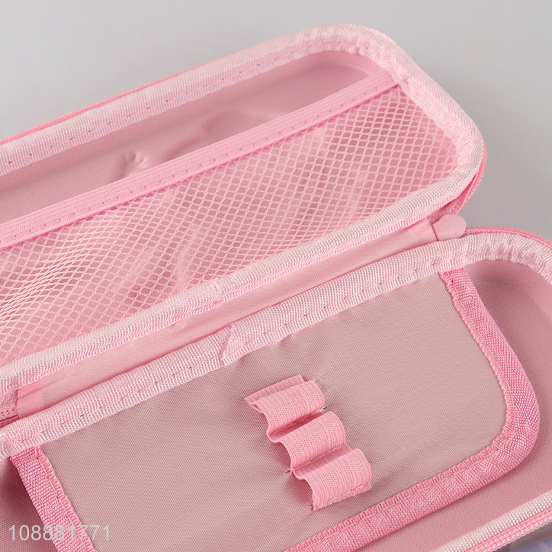 Yiwu factory girls pink stationery pencil case with coded lock
