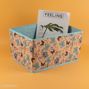 Factory Price Non-Woven Storage Bin Floral Print Fabric Storage Container