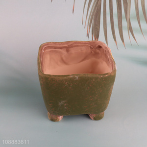 Top quality square succulents ceramic flower pot for sale