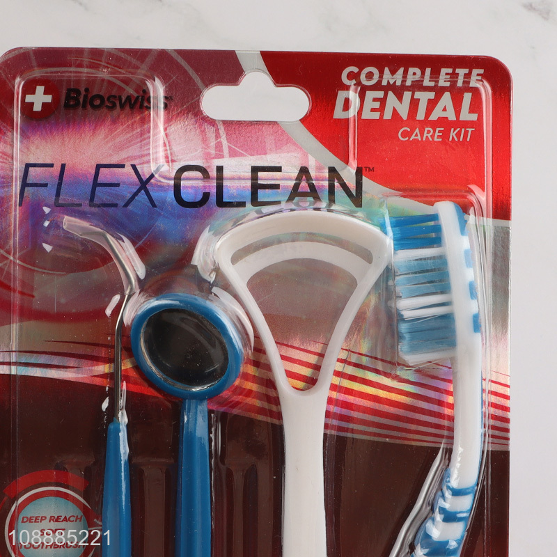 Good quality 4pcs dental hygiene tools set personal oral care kit