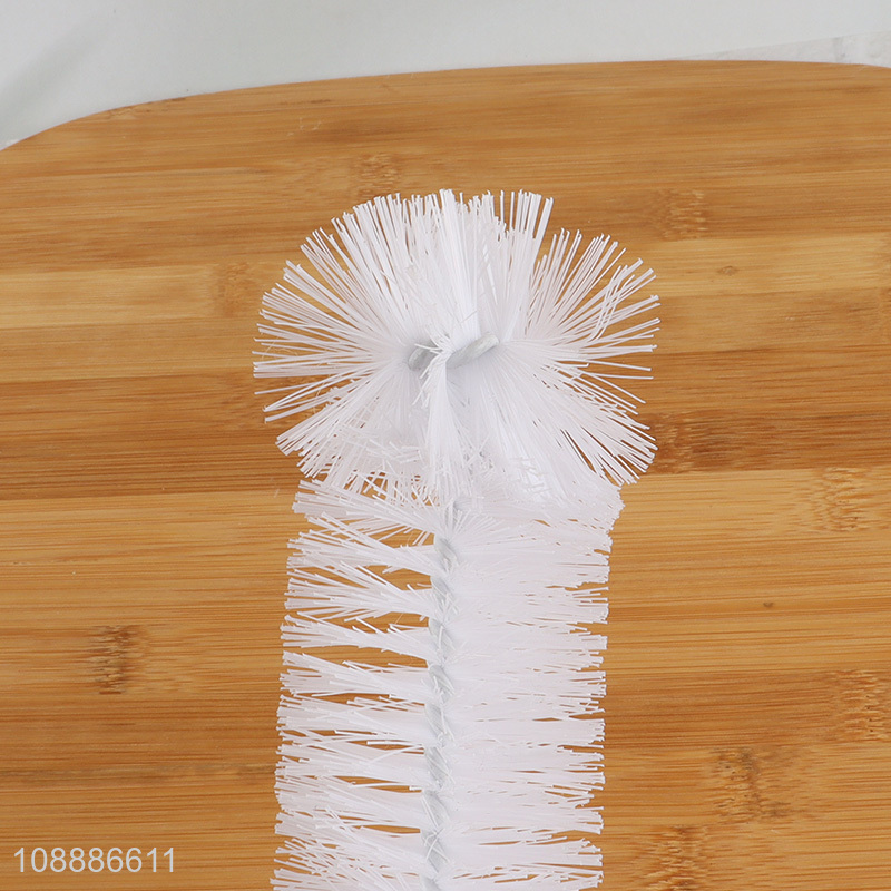 Factory price nylon bristles cup bottle brush with bamboo handle