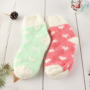 New arrival winter fuzzy slipper socks microfiber socks for women