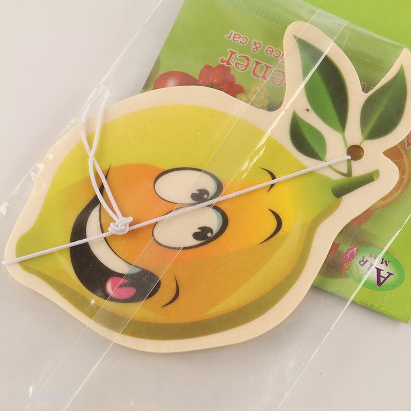 Factory Wholesale Lemon Scented Hanging Paper Car Freshener