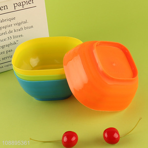 Online wholesale 4 pack colorful unbreakable plastic bowls salad bowls