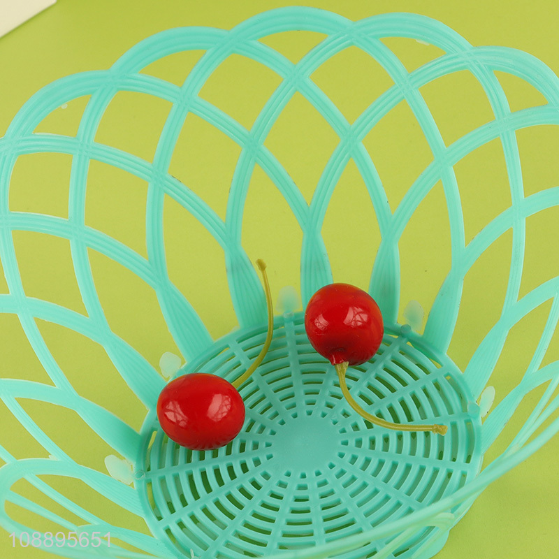 Wholesale 4pcs colorful plastic fruit basket for kitchen counter