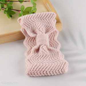 Good quality winter knit bow headband turban head wrap for women